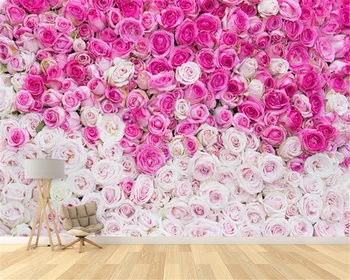 Beibehang Индивидуални модерни нови розови рози цветя спалня ноктите салон сватбена фотография фон papel de parede тапети