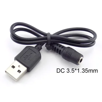 Жак захранване dc конектор USB-A Plug 3.5 мм x 1,35 мм Plug Удължител за Кабел конектор Багажника на захранващия Кабел USB 2.0 Plug K5