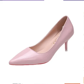 2023 Дамски обувки На висок ток Червена Гумена Подметка с остри Пръсти Стръмни Пикантен дамски официални обувки Празнични Сватбени Обувки на токчета женски